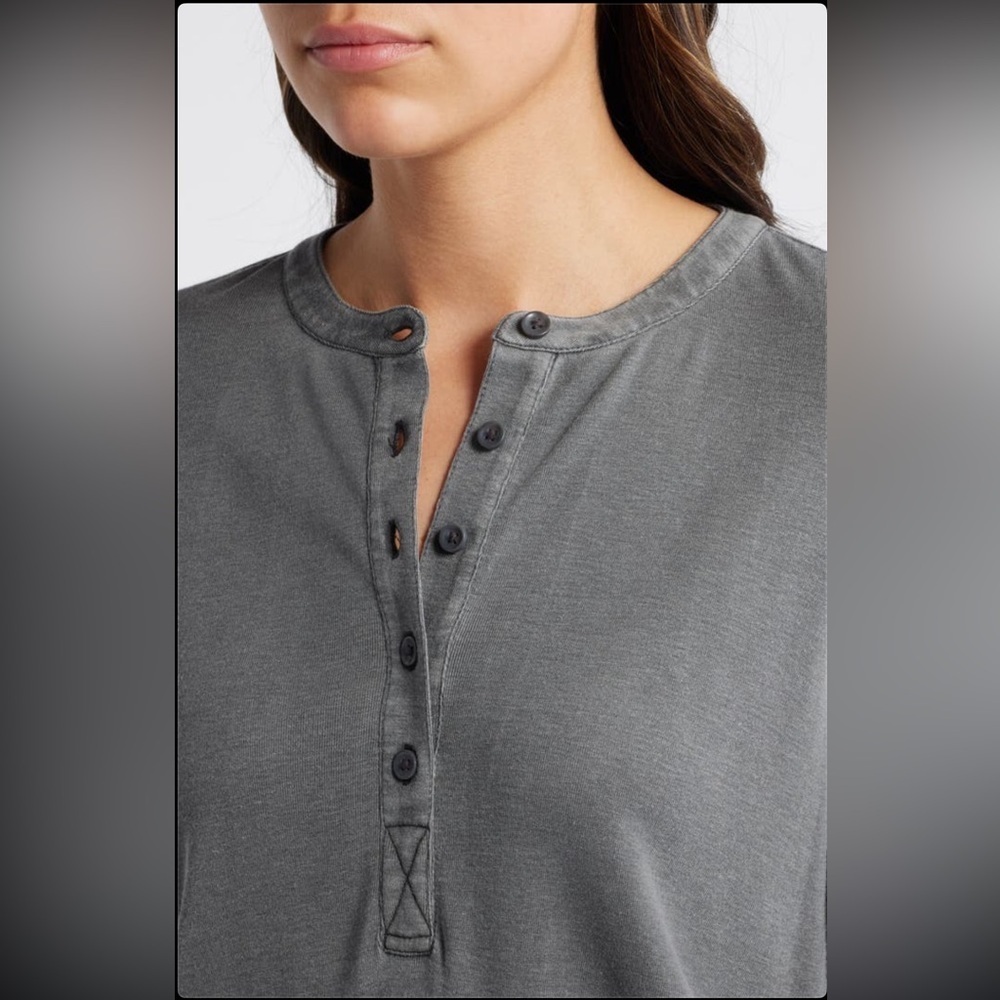 Treasure & Bond Boxy Henley, BLACK JET, Size Large, NWT - Picture 5 of 7